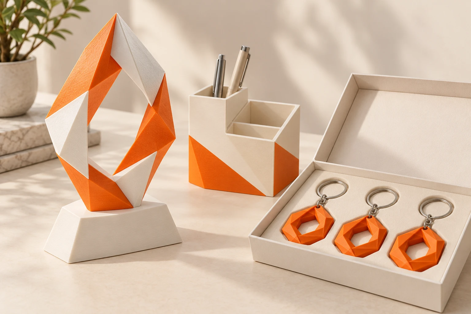 Corporate gifts: illustrative concept, not a completed IRIS project.